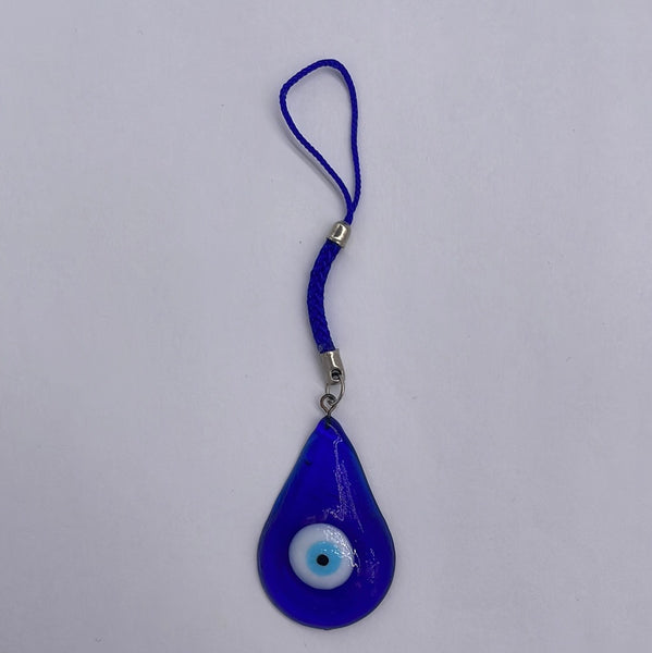 Hanging Blue Evil Eye Oval Glass