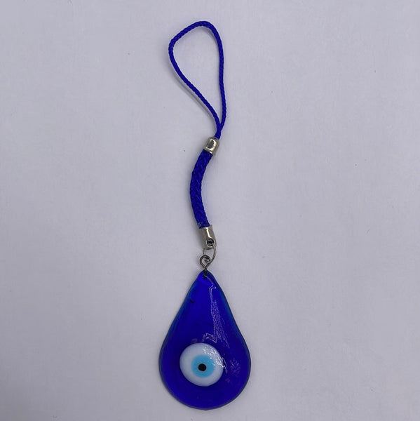Hanging Blue Evil Eye Oval Glass