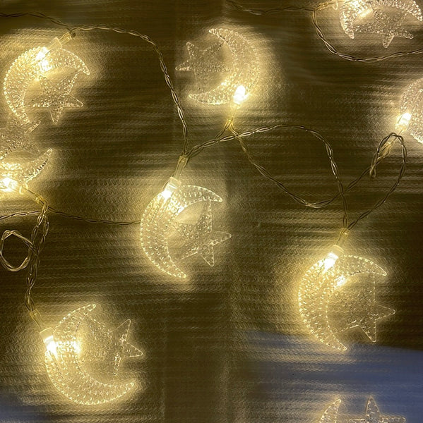Ramadan Moon & Star LED 20 piece hang