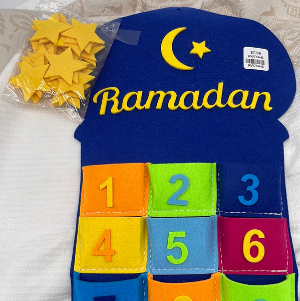 Blue Ramadan Calendar with Stars