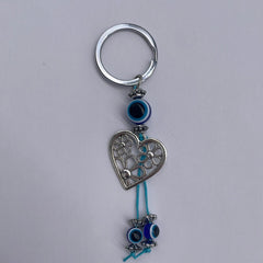 Flower Heart Evil Eye KeyChain