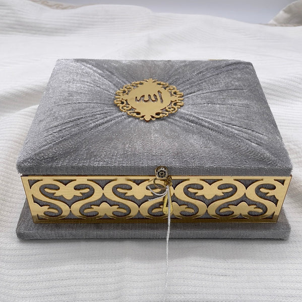 Small Mukmal Grey Quran Box W Quran