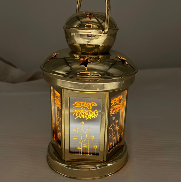 Gold Ramadan Lantern LED 6*4''