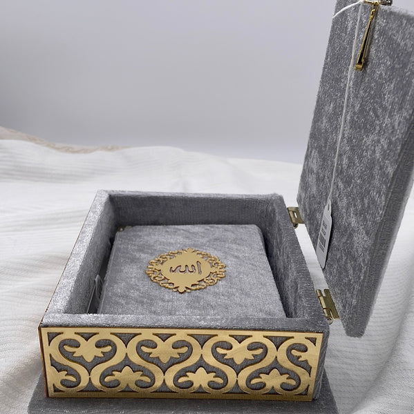 Small Mukmal Grey Quran Box W Quran