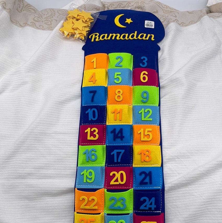 Blue Ramadan Calendar with Stars