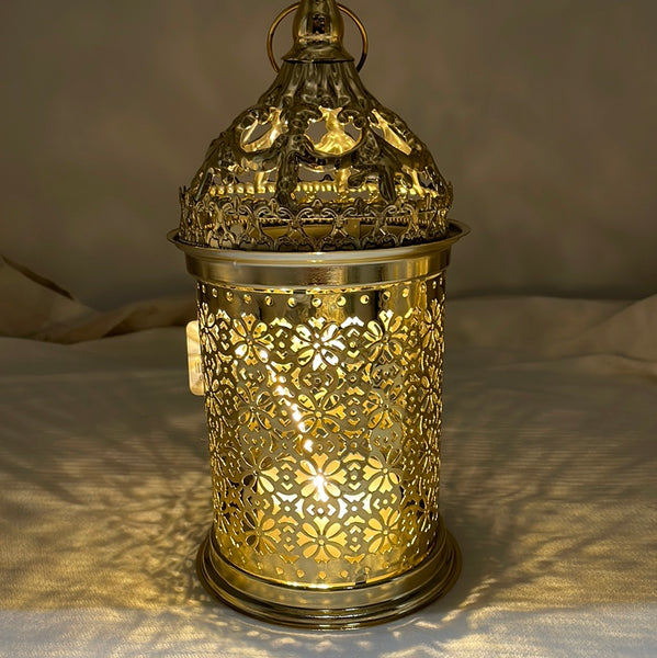 Gold Ramadan Lantern 9.5” LED w Audio