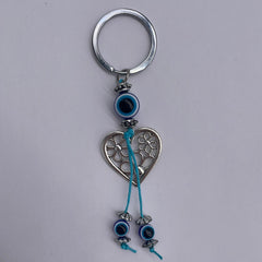 Flower Heart Evil Eye KeyChain