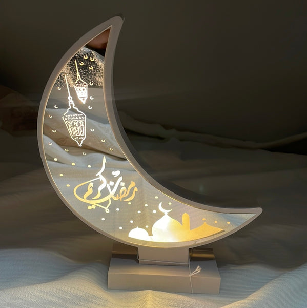 Ramadan Kareem Shelf Moon Mirror Glass LED