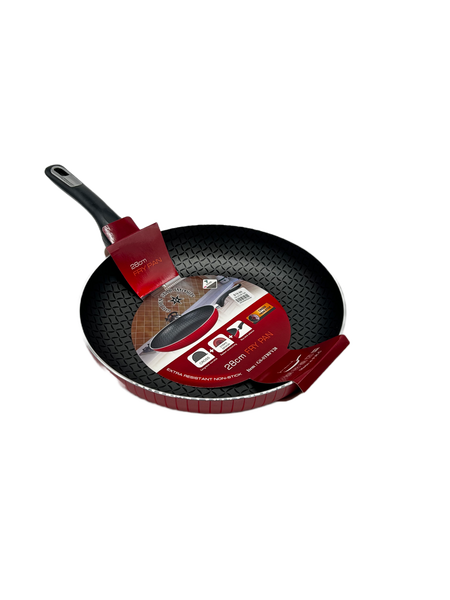 28 cm red stripe pan