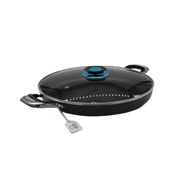 10'' Black Non-Stick Low Cooking Pan with Cover